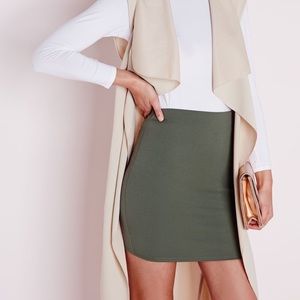 Missguided Khaki Olive Bodycon Mini Skirt